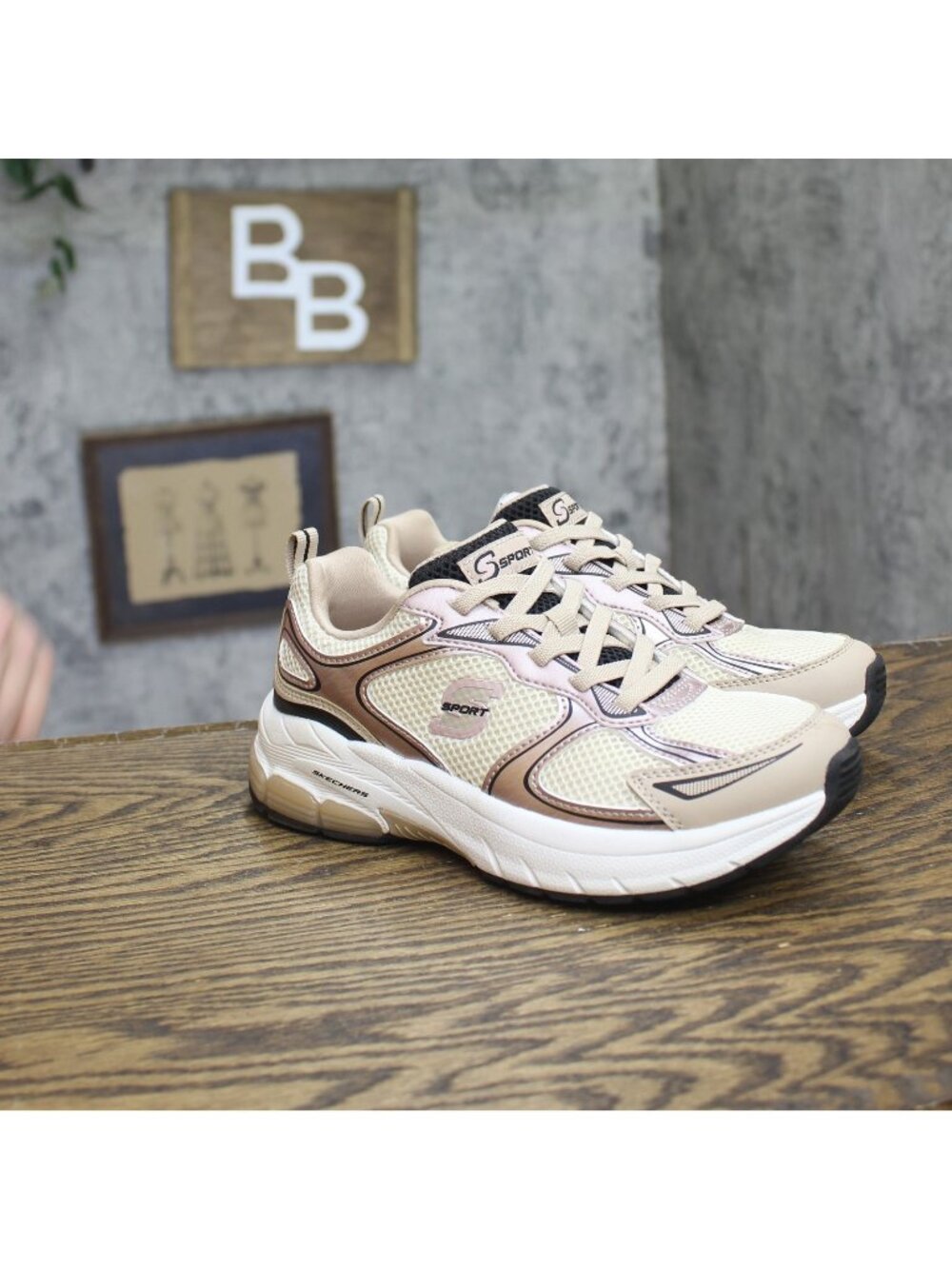 S Sport By Skechers Bellinda Memory Foam Athletic Sneakers Blush Brown Multi 5M